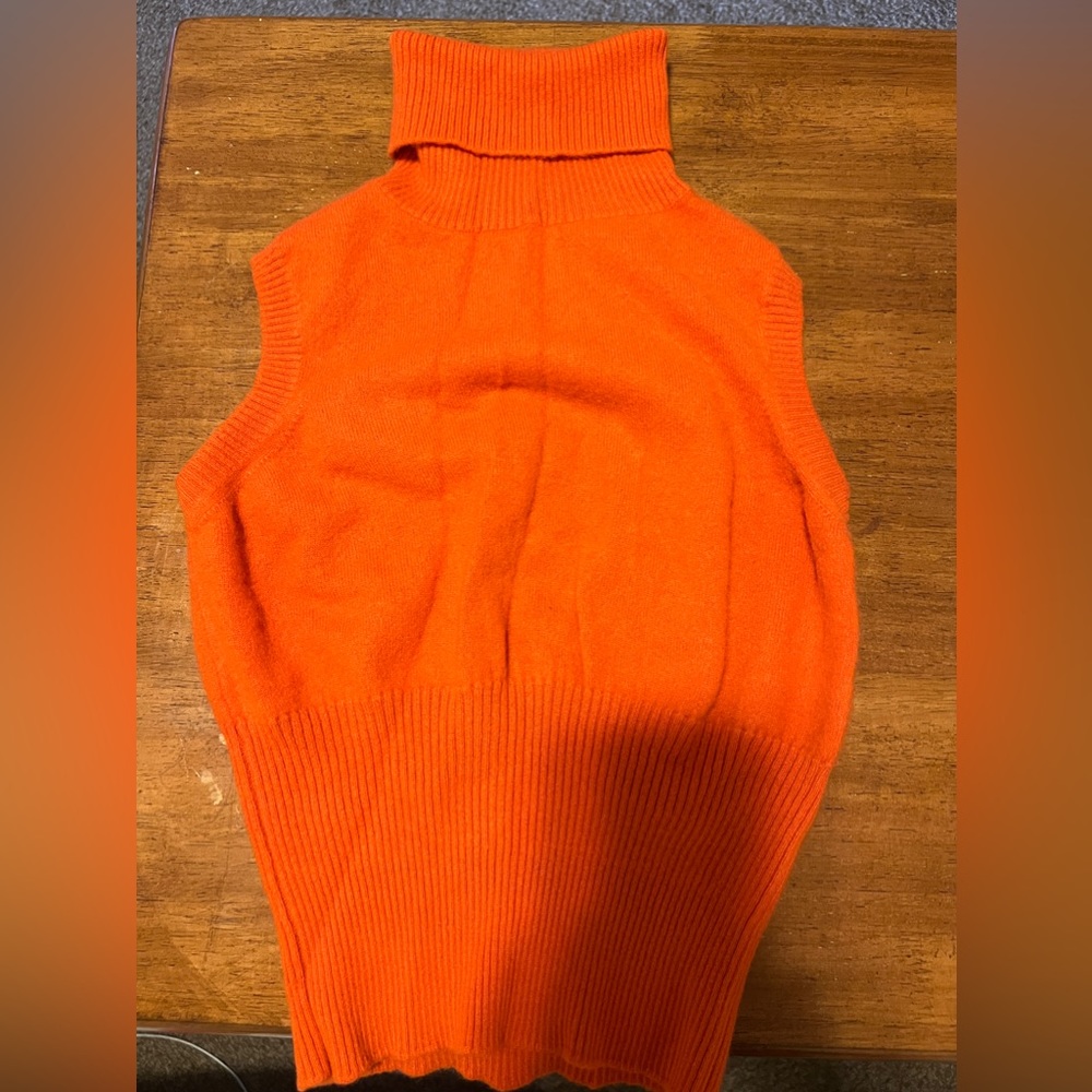 Gucci Orange Sleeveless Turtleneck Crop Top